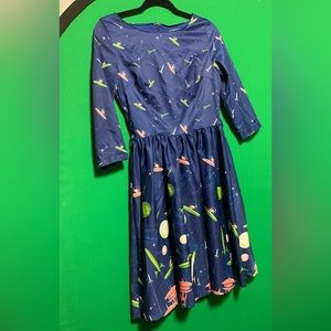 Space Dogs and Rockets Retro Dress